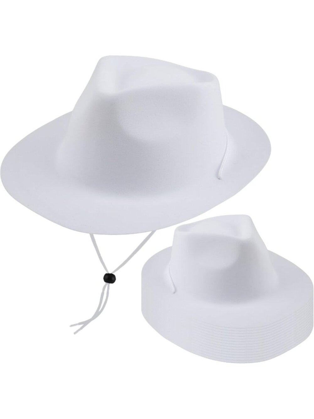 Kids White Plastic Western Costume Cowgirl Cowboy Hat 15 Pack